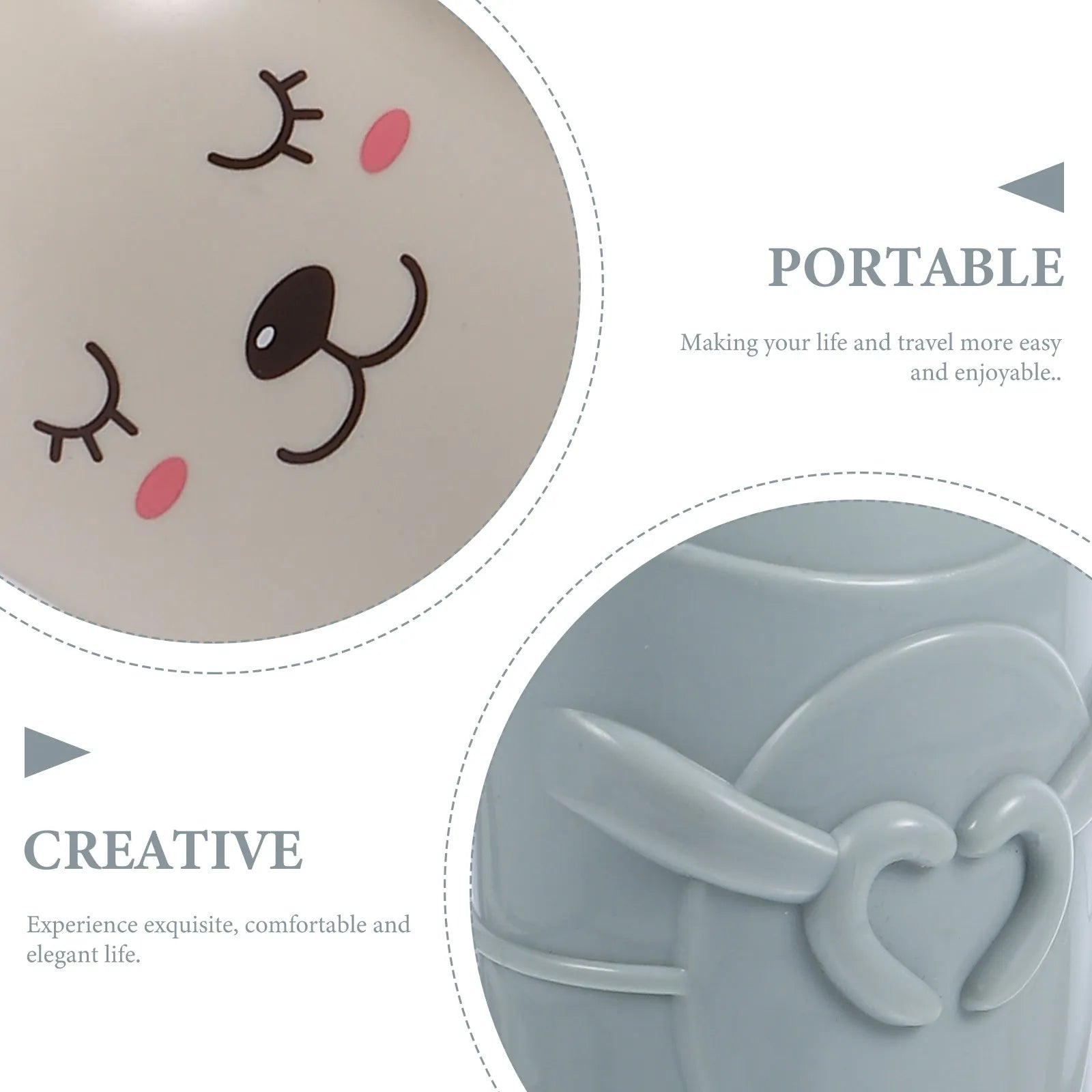 3Pcs Cartoon Animal Toothbrush Cup Set Portable Travel Toothbrush Case with Lid for Home Office Students Mouthwash Storage