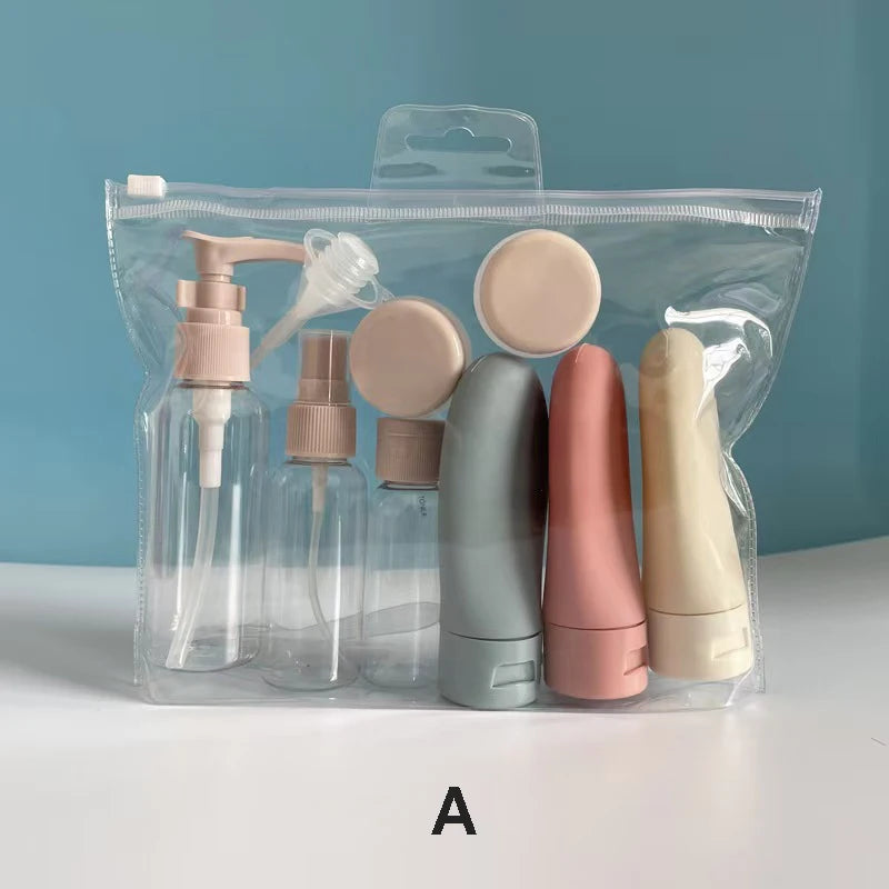 11Pcs Travel Toiletries Containers Set, Conditioner, Lotion – Refillable Mini Skincare Bottles for Airplane & Carry-On
