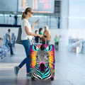 1PC Zebra Pop Art Luggage Cover for luggage sizes 18 – 32 inches; dust and elastic travel accessories to protect your luggage