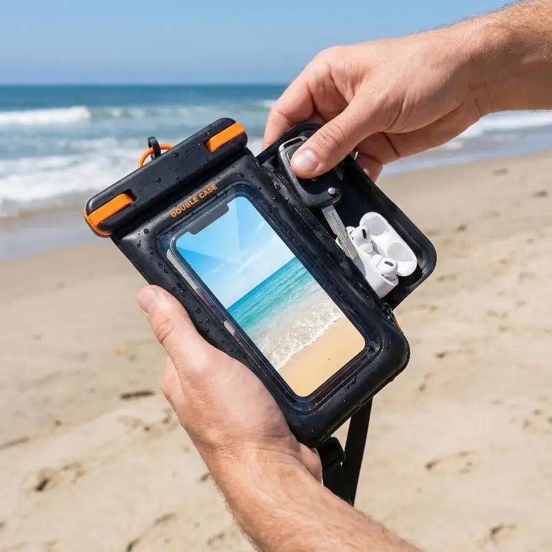 Double Space Waterproof Pouch for Phones Secure Dry Bag for Universal Compatibility Beach Pool Use