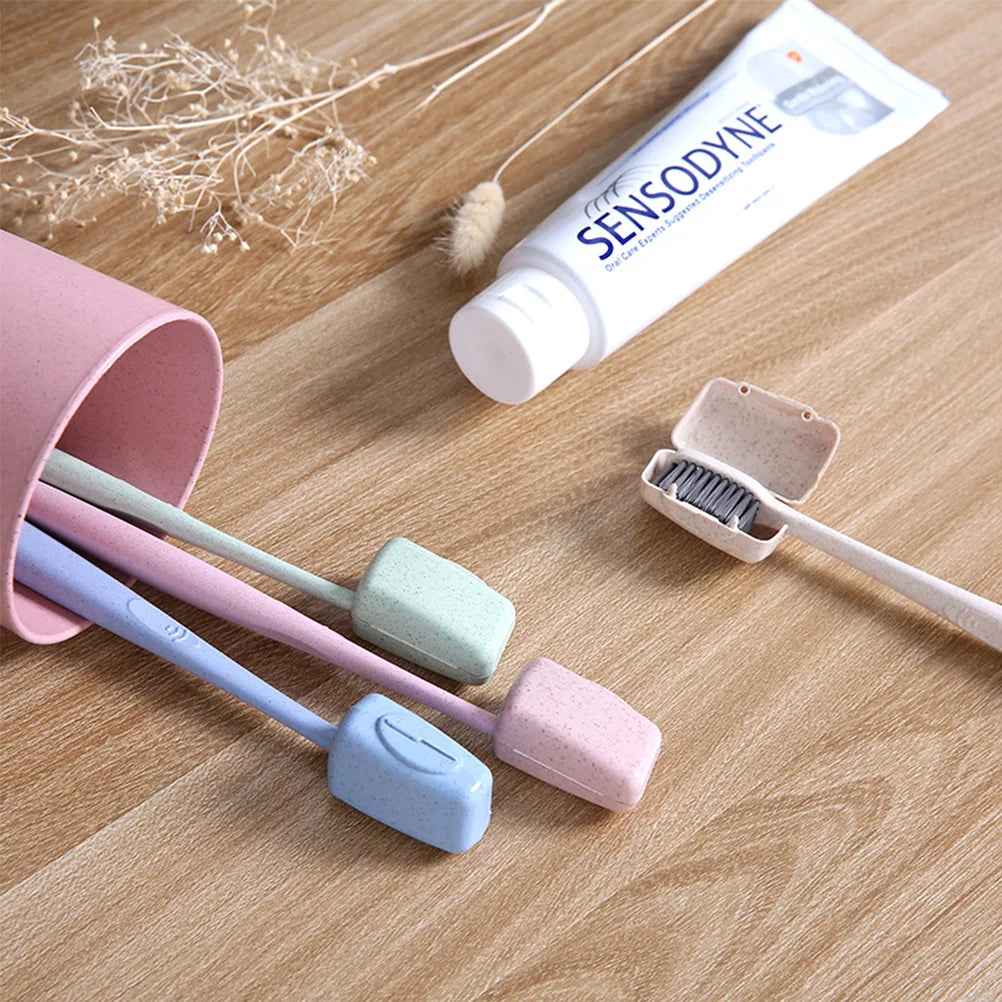 4Pcs Toothbrush Cap Toothbrush Cover Holder Travel Protective Case Dustproof Waterproof Plastic Hygiene Containers Hygiene