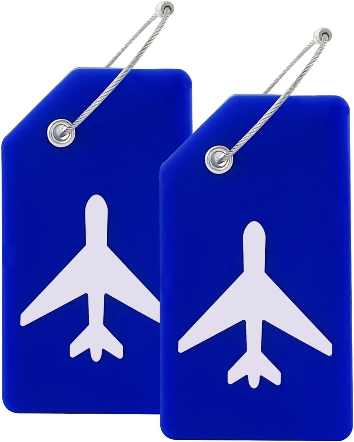 2 Pack Airplane Silicone Luggage Tags for Suitcases Travel Bag Tags for Luggage Baggage Suitcase Tags with Privacy Name ID Card