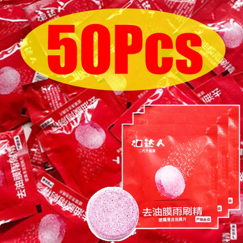 10/20/30/40/50Pcs Car Windshield Cleaner Effervescent Tablets Oil Film Remover Glass Solid Cleaning Agent Wiper Car Acessories