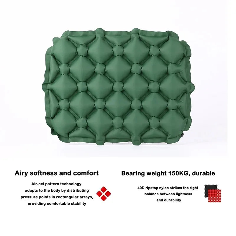 Portable Inflatable Seat Cushion Lightweight Travel Air Sitting Pad Moisture and Water Resistant Camping Chair Mat for Outdoor