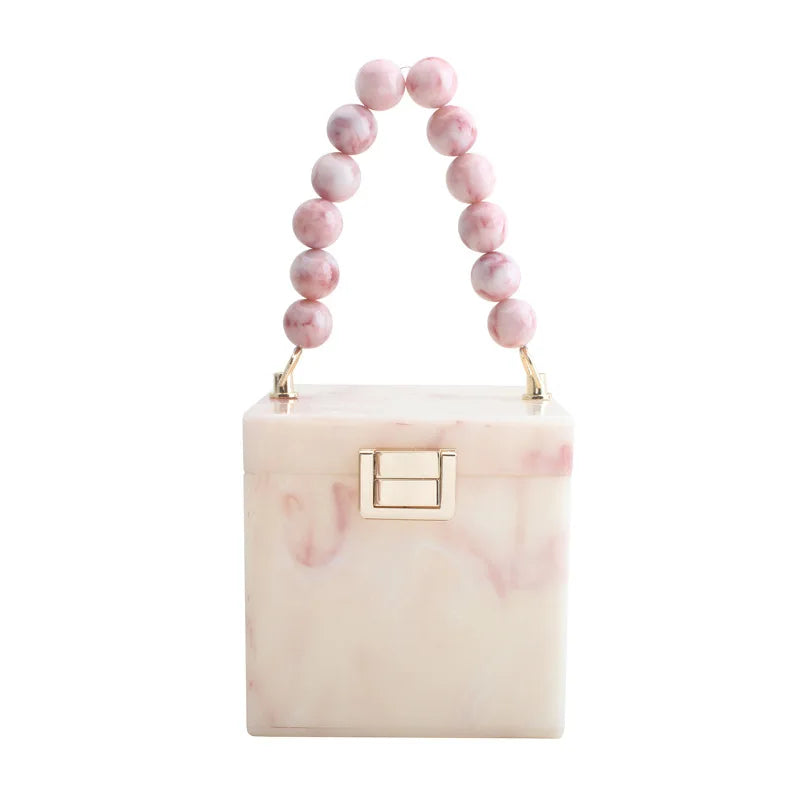 2025 summer new fashion personalized acrylic handbag small square bag dinner bag women's bag