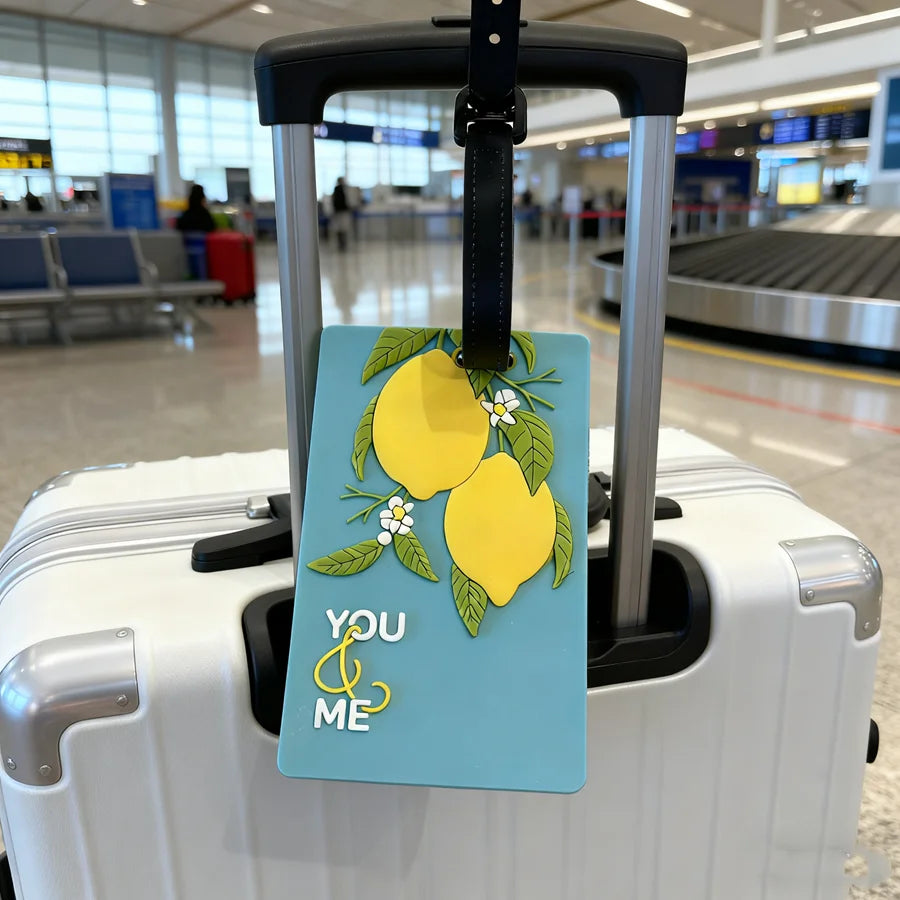 1pc Lemon Luggage Tag Travel Airport Check in Luggage Loss Prevention Identification Hang Tag Identification Tag Trolley Box Han