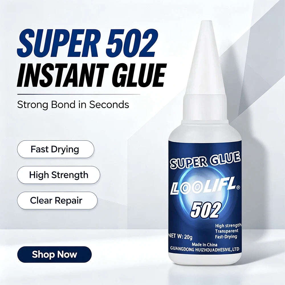 Super Instant Glue Clear Strong Adhesive Universal Repair Glue for Crafts Toy Metal Rubber Glass Wood Ceramic Leather Daily Fix