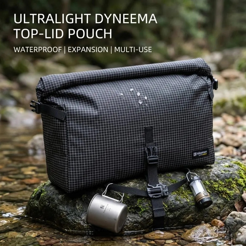 Ultralight Dyneema Backpack Top Lid Waterproof Expansion Pouch Multifunctional External Storage Bag for Hiking & Mountaineering