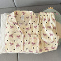Women's Summer Pajamas, Thin Style with Bow Pattern, Short-Sleeved Shorts, Sweet and Cute, Can Be Worn Outside in Summer, Home Wear Set, Two-Piece Set
