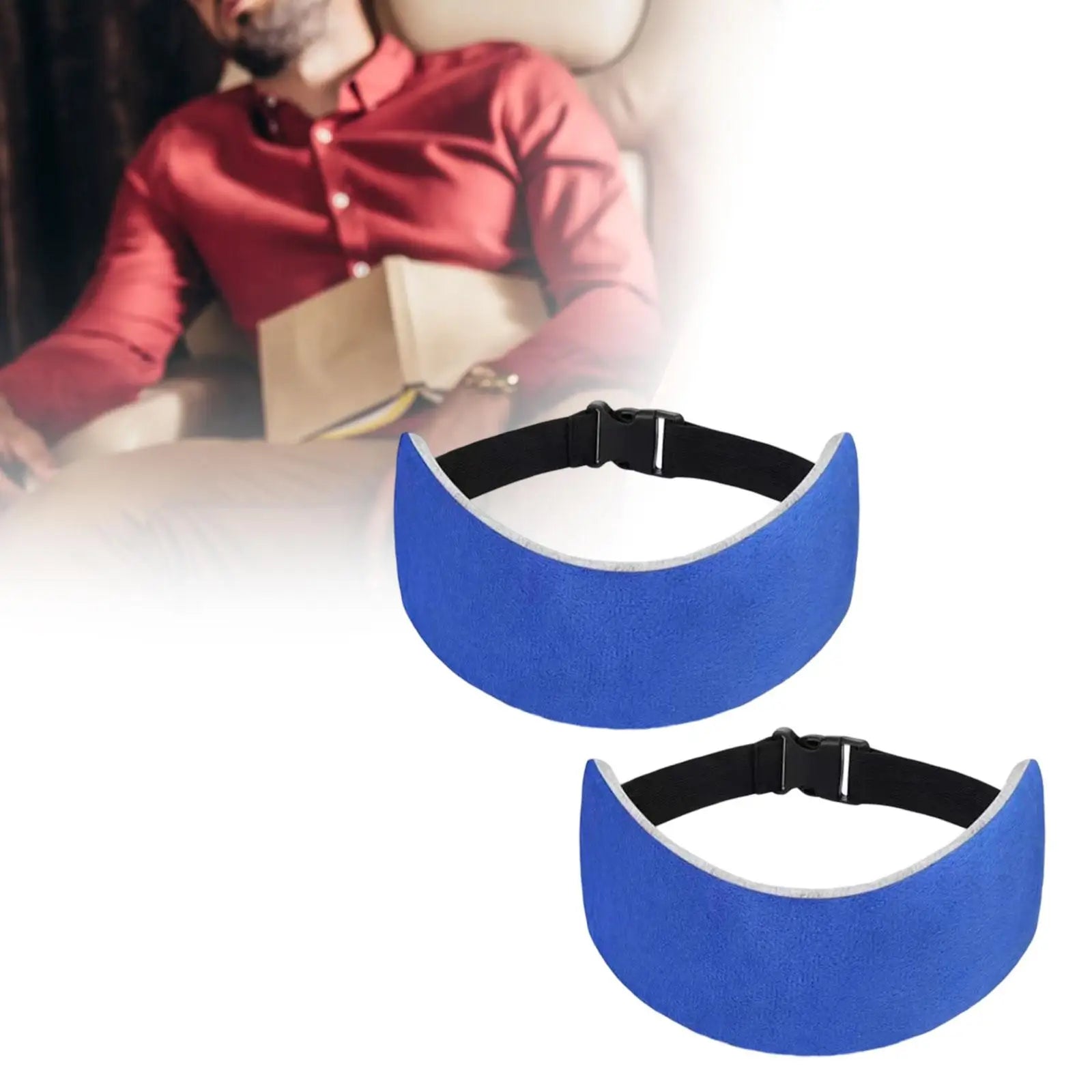 Compact Head Support Band Flannel Neck Pillow Strap Travel Headrest Cushion for Comfortable Sleep on Airplane or Car