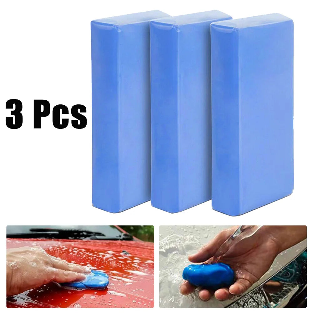 Clay Cleaning Bar Car Detailing Waxing Polish Treatment Fine Grade 3PCS Blue