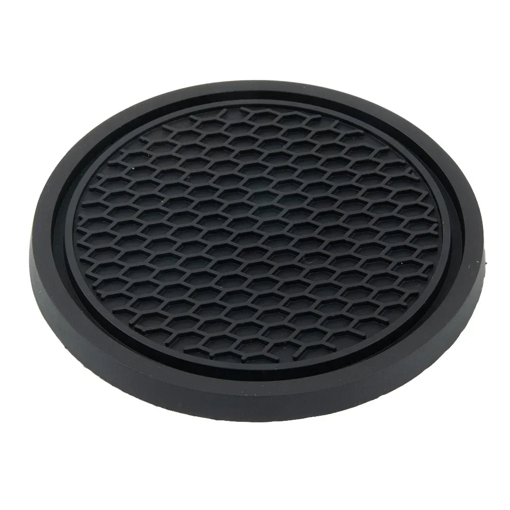 QGB For 2PC Car Cup Holder Anti-Slip Silicone Insert Coaster Mat Universal Car Accessories Black Fit for Most Cars Styling