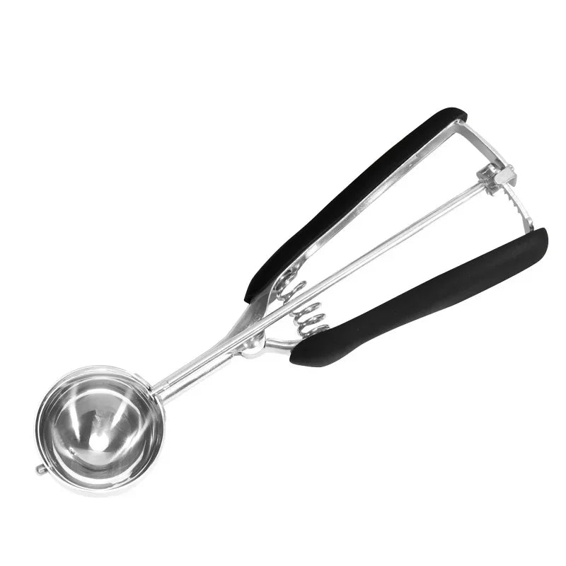 Stainless Steel Ice Cream Spoon 3/4/5cm 1pc Multifunctional Fruit Potato Mash Scoop with Spring Handle Kitchen Tool VIE LENTE