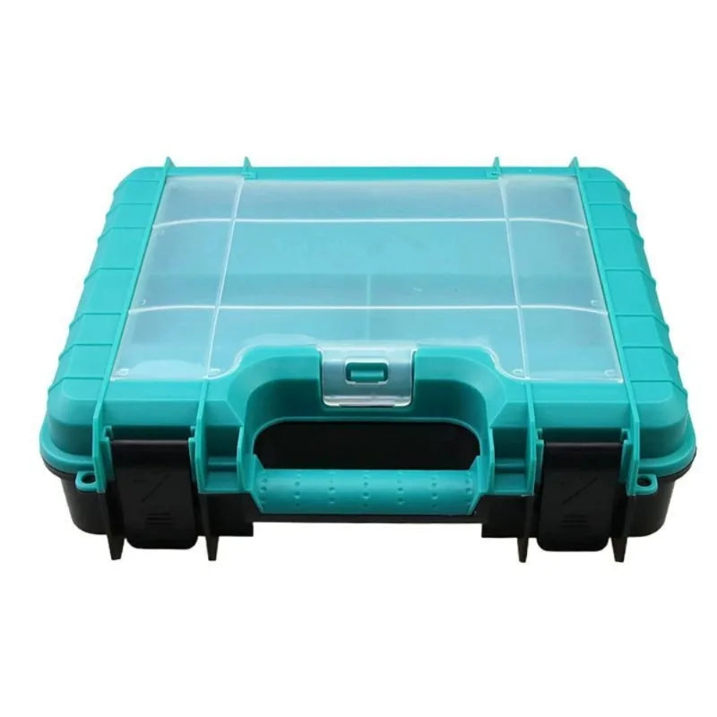 Heavy Duty Tool Case for Small Power Drill, 26x20cm Portable Organizer with Parts Box for 12V-21V Wrench, Durable Storage Caddy