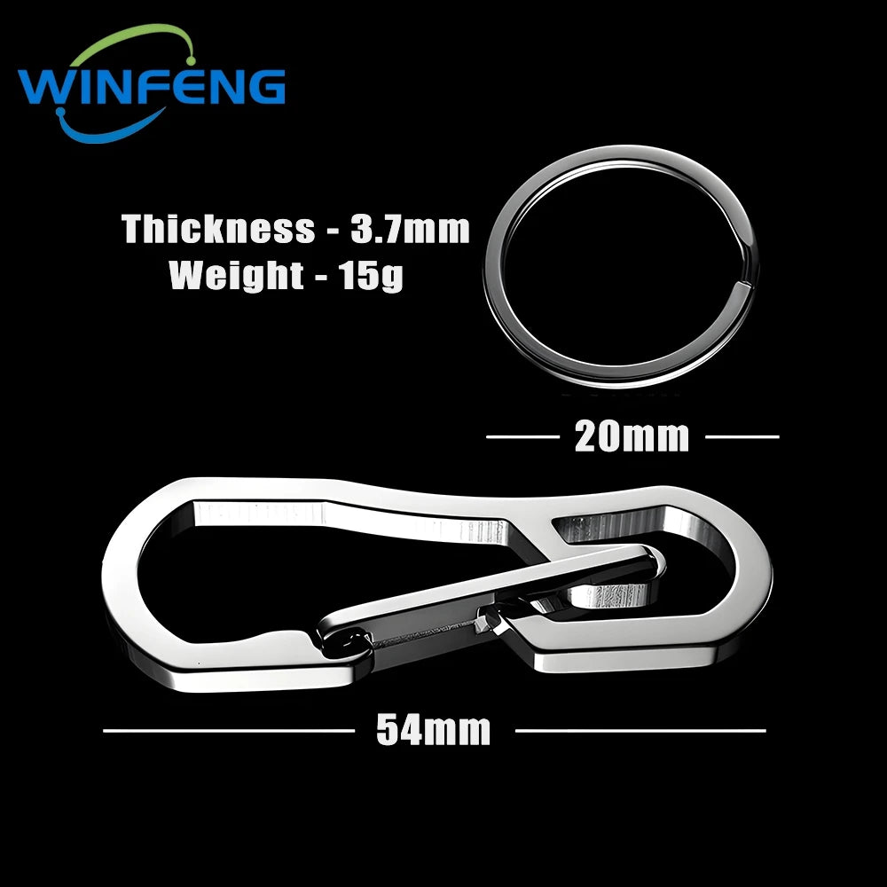 Portable Metal Carabiner Shape Key Ring Keyring Key Holder Clips Hook Holder Organizer Emergency Survival Whistle Keychain