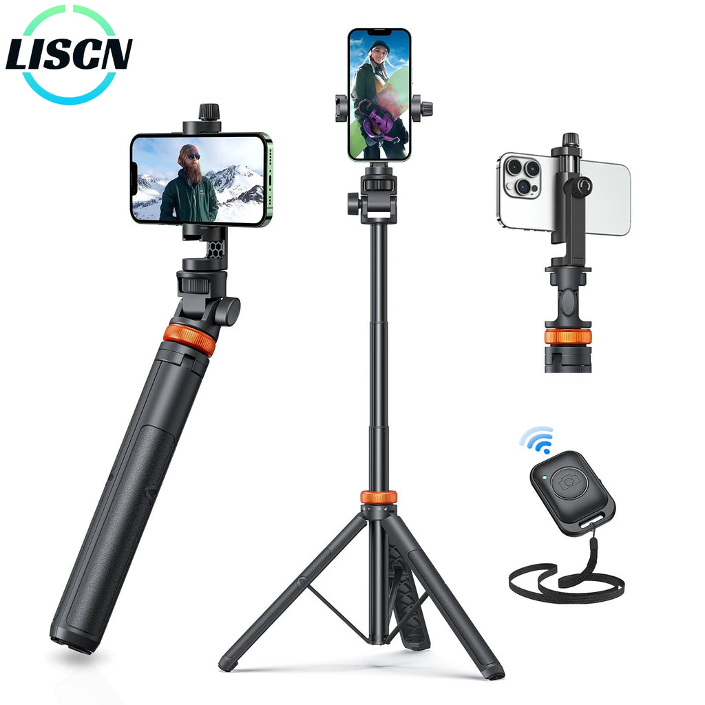 1.49m Phone Tripod for IPhone & Selfie Stick Tripod with Remote Extendable Phone Tripod Stand Compatible with IPhone/Androi