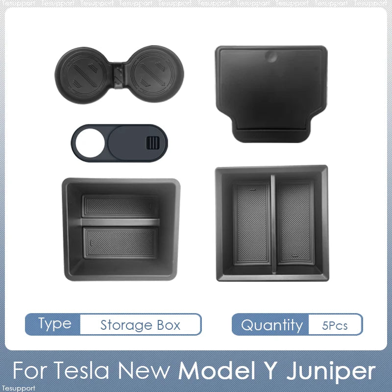 Storage Box for Tesla Model Y Juniper Accessories Center Console Trays for Tesla Model Y Juniper 2025-2026 Webcam Cover