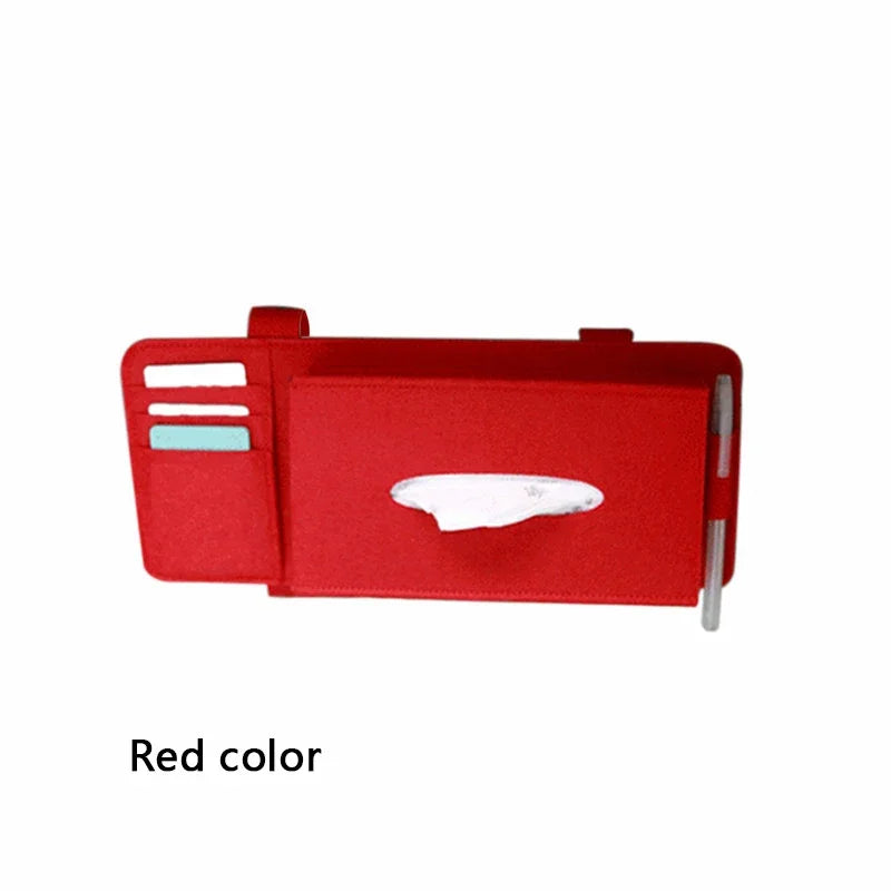 2025 Creative Car Sunshade Tissue Box Paper Towel Bag Multi - Function Felt Car Hanging Seat Car Interior Storage Box Supplies