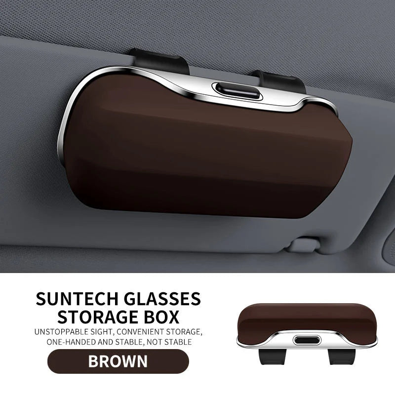 Universal Multifunction Car Glasses Box Portable Car Sunglasses Holder Car Driving Glasses Holder Eyeglass Case Sun Visor Storag