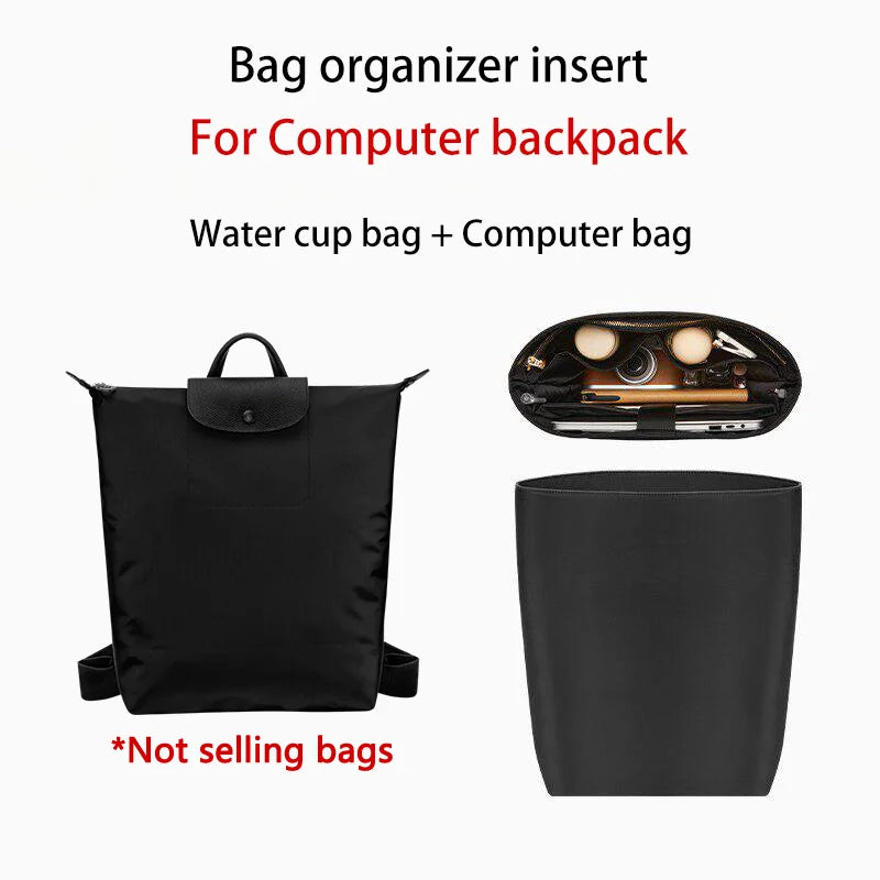 Bag Organizer Insert For Longchamp Backpack Storing Computer Water Bottle Easy To Find Nylon Durable Bag Support Bag Accessories