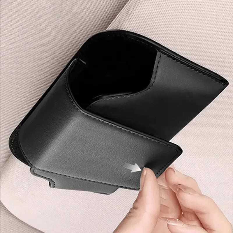 Car Glasses Case Auto Sun Visor Premium Suede Glasses Holder Wear-Resistant Sunglasses Protective Box Universal Cars Accessories