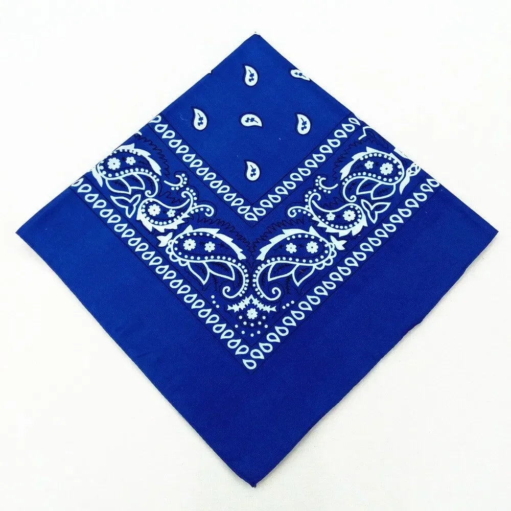 1/2PCS Fashion Hip Hop 100% Cotton Bandana Square Scarf 55cm*55cm Black Red Paisley Headband Printed For Women/Men/Boys/Girls