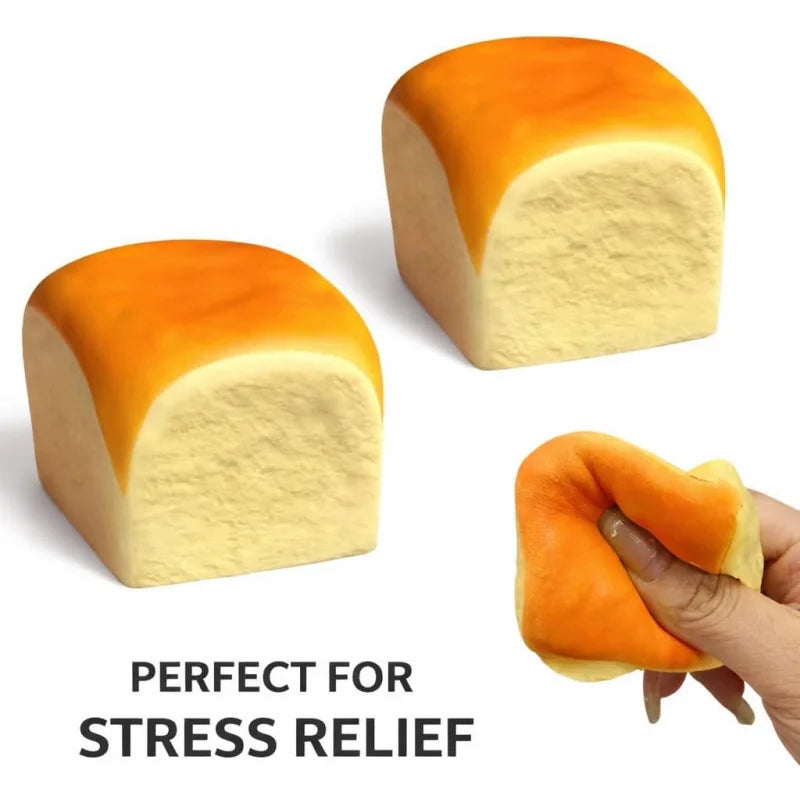 Bread Squishy Stress Toy Hawaiian Roll Slow Rising Foam Squeeze Toy for Kids&Adults Sensory Desk Stress Relief Novelty Gift