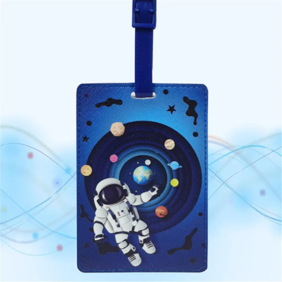 Creative Astronaut Luggage Tag Travel Accessories PU Suitcase ID Addres Holder Baggage Boarding Tag High Quality Portable Label
