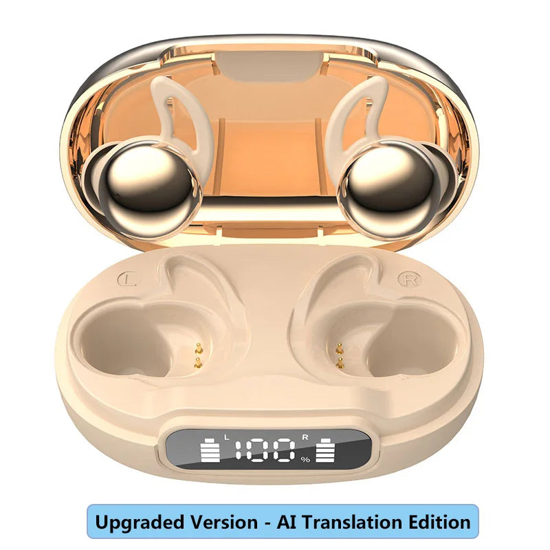 Sleep Bluetooth Earbuds ANC Noise Cancelling with Translation In-Ear Headphones Portable Charging LED Display for Travel Work
