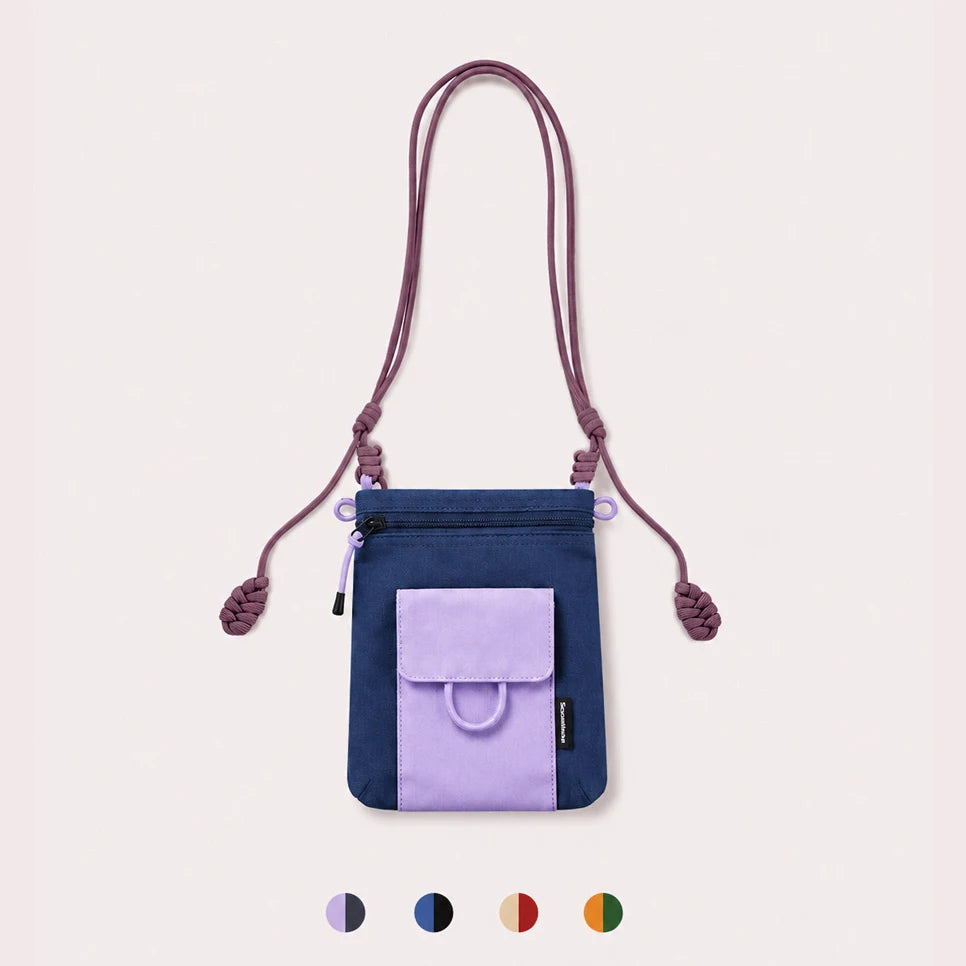 Unisex Mini Crossbody Phone Bag Lightweight Nylon Shoulder Pouch Adjustable Strap Small Travel Bag for Travel Outdoor Walking