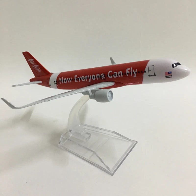 JASON TUTU 16cm Air Asia Plane Airplane Model Aircraft Model Diecast Metal 1/400 Scale Planes