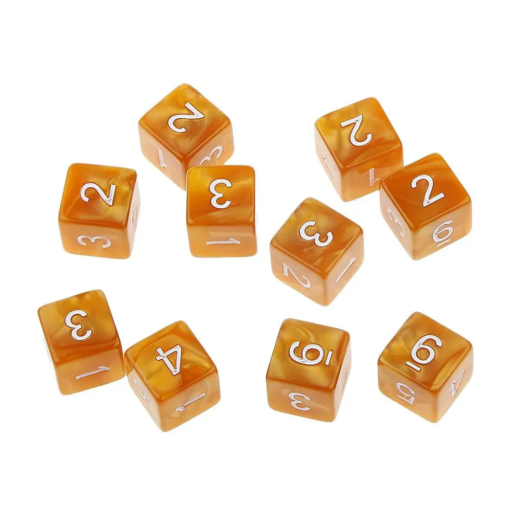 10pcs Acrylic Six Sided Dice D6 Dice Playing D&D RPG Games TRPG Lovers Gifts