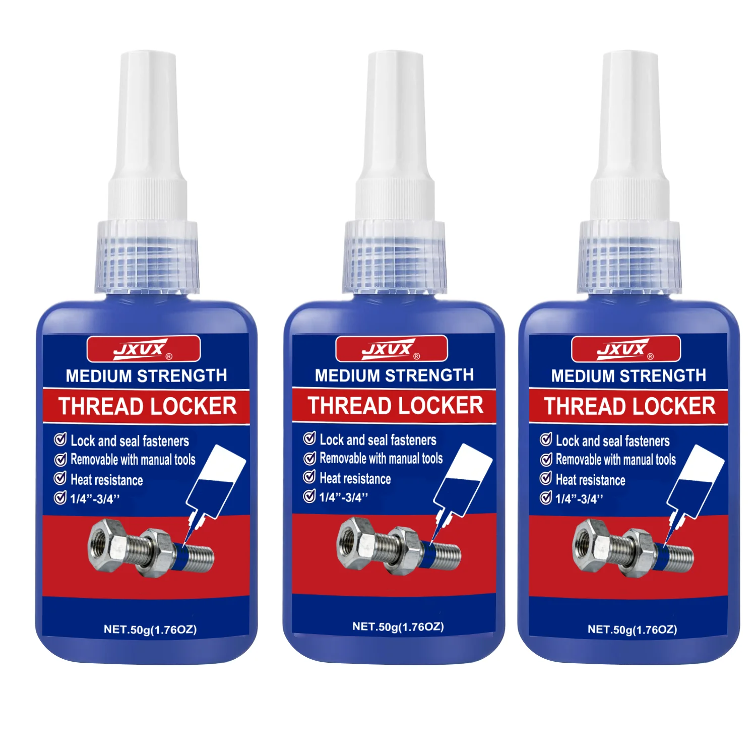 New 50ml Screw Glue, Fast Curing Threading Agent, Anaerobic Adhesive, Corrosion Resistant, Anti-Peeling, Medium Strength Blue Th