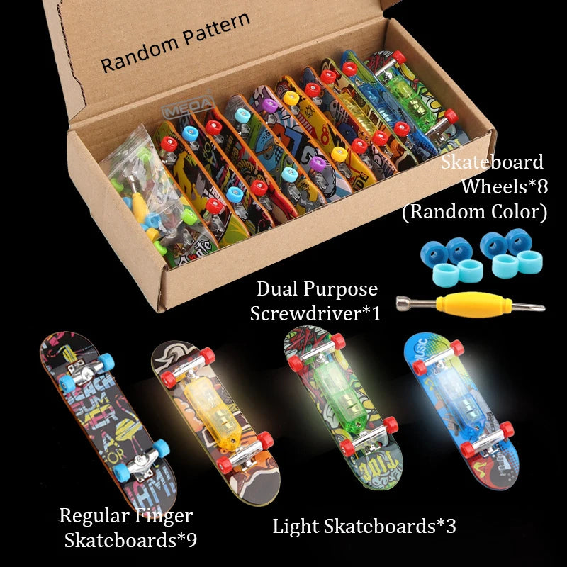 Profession Finger Boarding DIY Ramp Park Finger Scooter Finger Skateboard with Metal Bridge Skate Trucks Kid Pocket Toys Gift