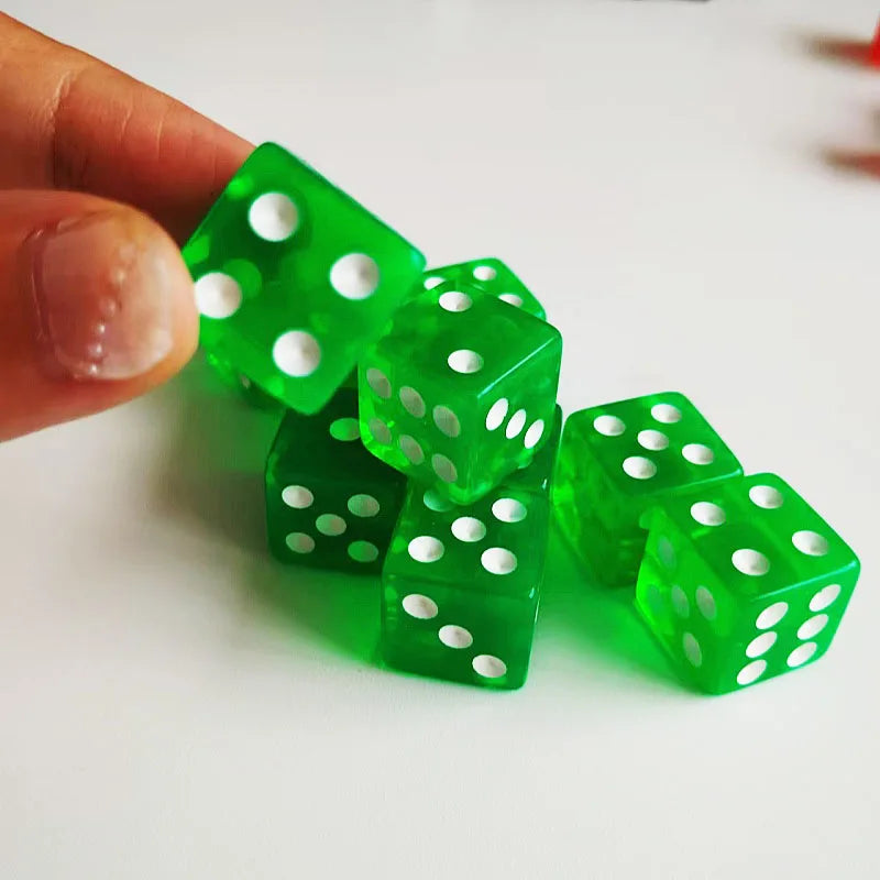 10Pcs Liquid Colored Square Dice 6 Sided D6 Dice Set 6 Faces 16mm Casino Game Dice With Square Edges Dice For Pub Board Game