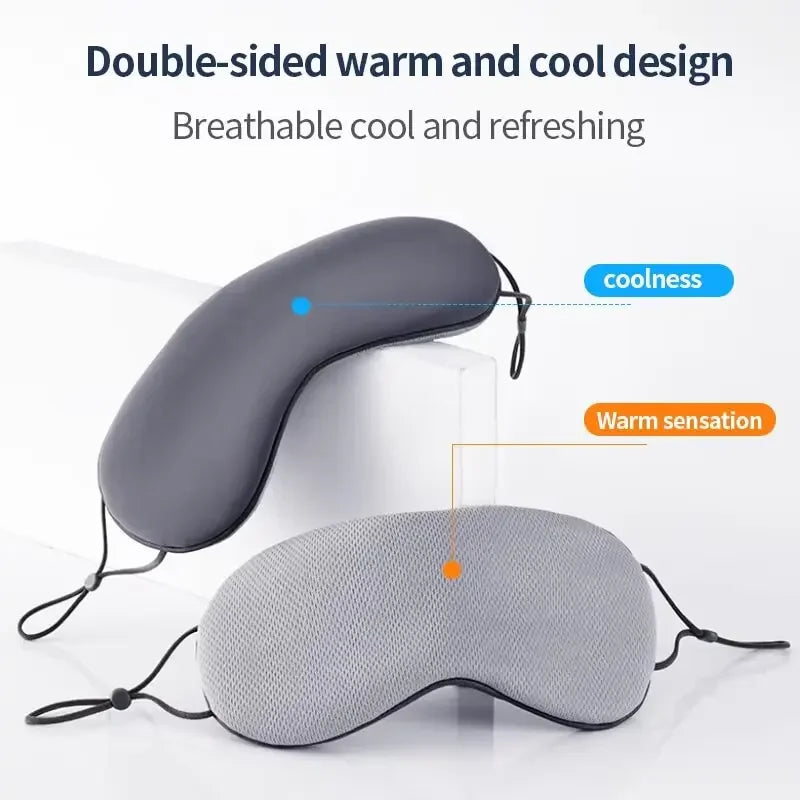 Sleep Mask Warm Cold Dual-Use Soft Silk Eye Mask Night Blackout Blindfold Eye Shade with Adjustable Elastic Strap Travel Shade