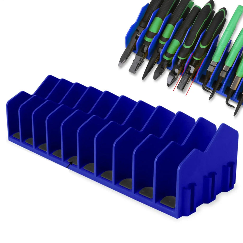 1Pcs 10 Slots Plier Organizer Plastic Tool Rack with Nonslip Rubber Base Space Saving Toolbox Storage Pliers Cutters Wrenches