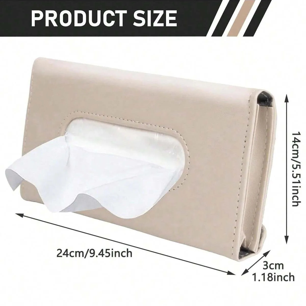 Car Visor Tissue Holder, PU Leather Car Hanging Tissue Box, General Car Interior Accessories for Most Cars