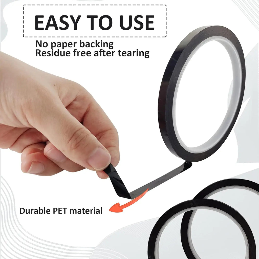 2pcs 3-10mm Graphic Chart Tape Whiteboard Tape Vinyl Tape Self-Adhesive Artist Tape Chart Line Grid Marking Tapes for DIY Art