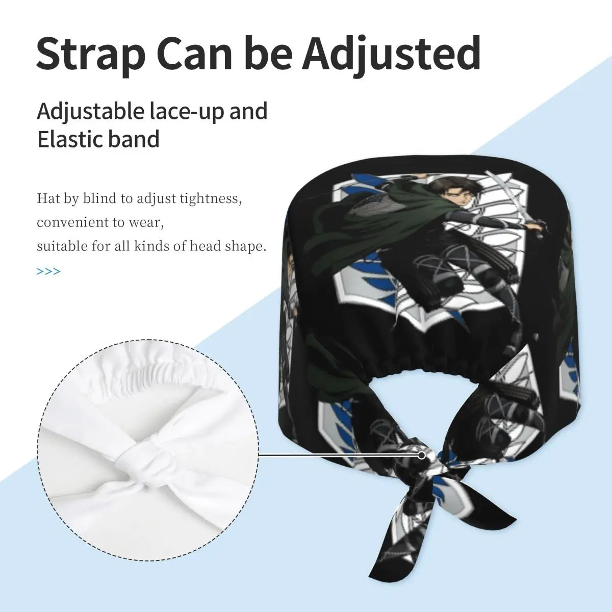 Custom Attacks On Titans Cleaning Working Cap Cool Men Women Cartoon Anime Comic Film Scrub Cap Surgicals Hat Nurse Scrubs Hat