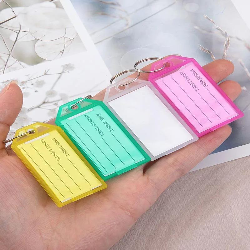 5~100pcs Keychain Key Tags Label Baggage Tag with Split Ring Colorful Plastic for DIY Numbered Name ID Label Name Tags TMZ
