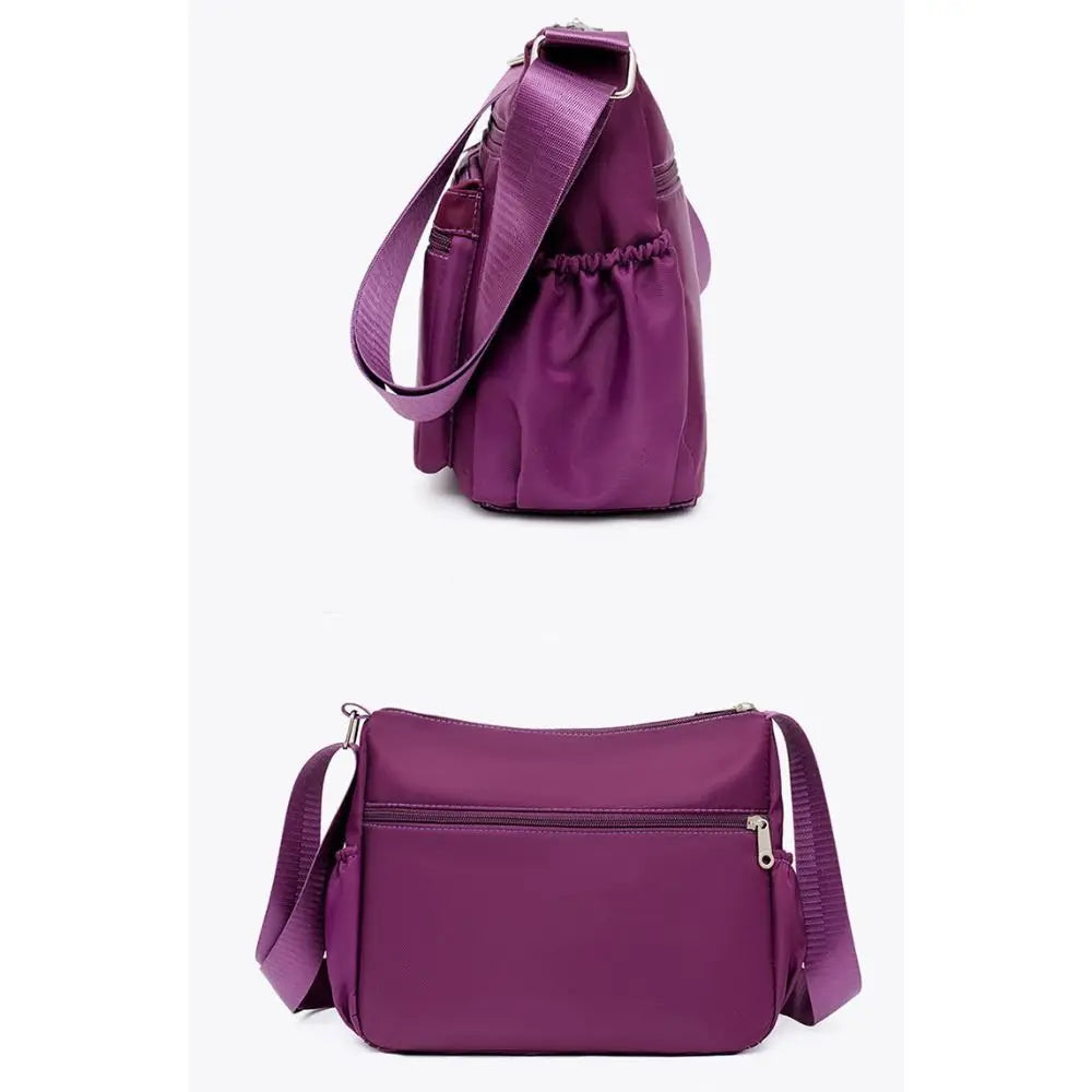 Portable Nylon Messenger Bags Large Capacity Casual Crossbody Pack Solid Color Waterproof Tote Bags Women Girls