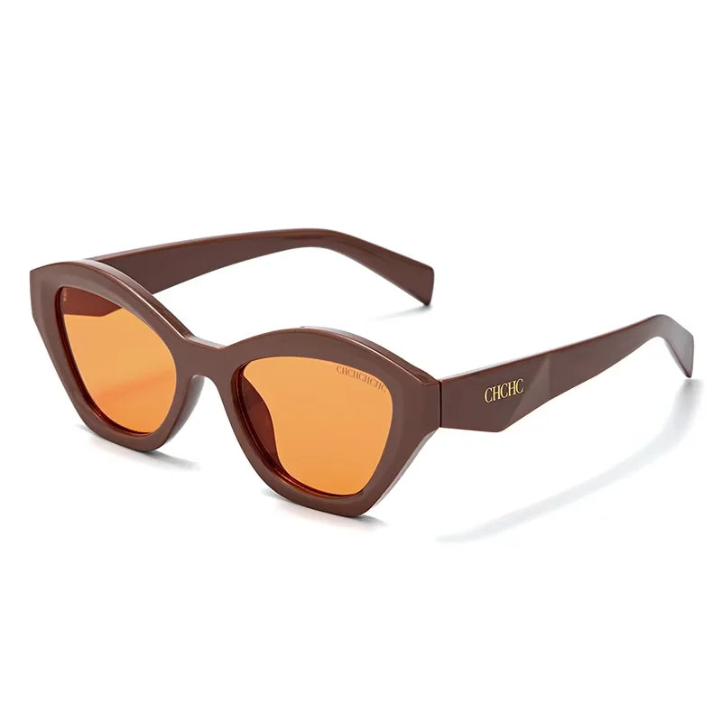CH Women Cat Eye Sunglasses Set Retro Premium PU Leather Box Fashion UV Protection Cateye Sun Glasses Ladies