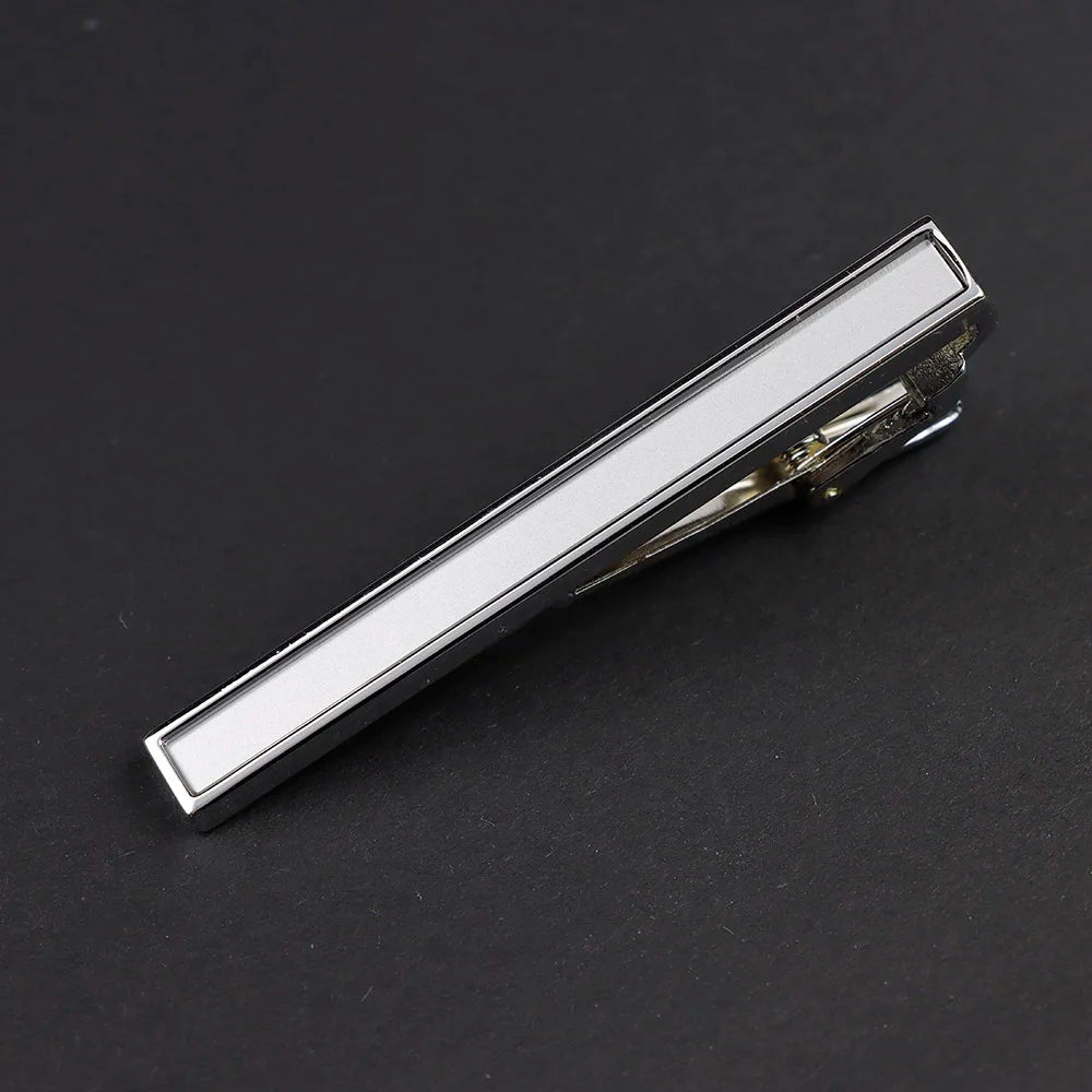 New High Quanlity Classic Golden Sliver 6cm Designer Metal Tie Clips Set Necktie Pin For Men Business Banquet Accessories Gift
