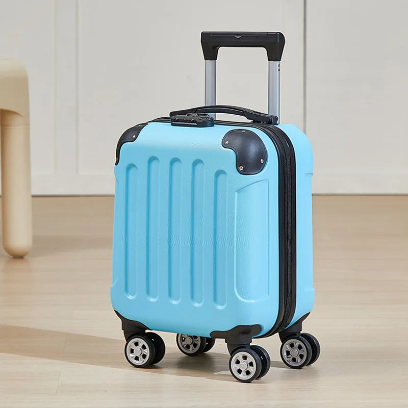 Fashionable Carry-On Luggage 14-inch Cabin-Size Suitcase Perfect for Short Trips Includes Cup Holder and Phone Holder Multi-Dire