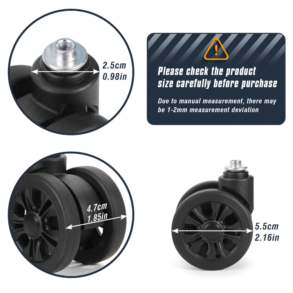 1/2Pcs STLN-2 Trolley Caster Replacement Suitcase Luggage Box Wheels Double Row 360° Spinner Repairing Kit Heavy Duty Wheels