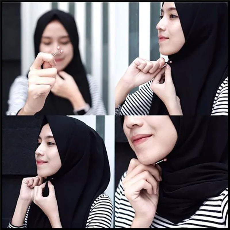 2-48PCS Anti Slip Brooch Headscarf Shawl Scarf Lady Muslim Fixed Pins Scarf Hijab Clips Pearl Brooch for Women Scarf Accessories