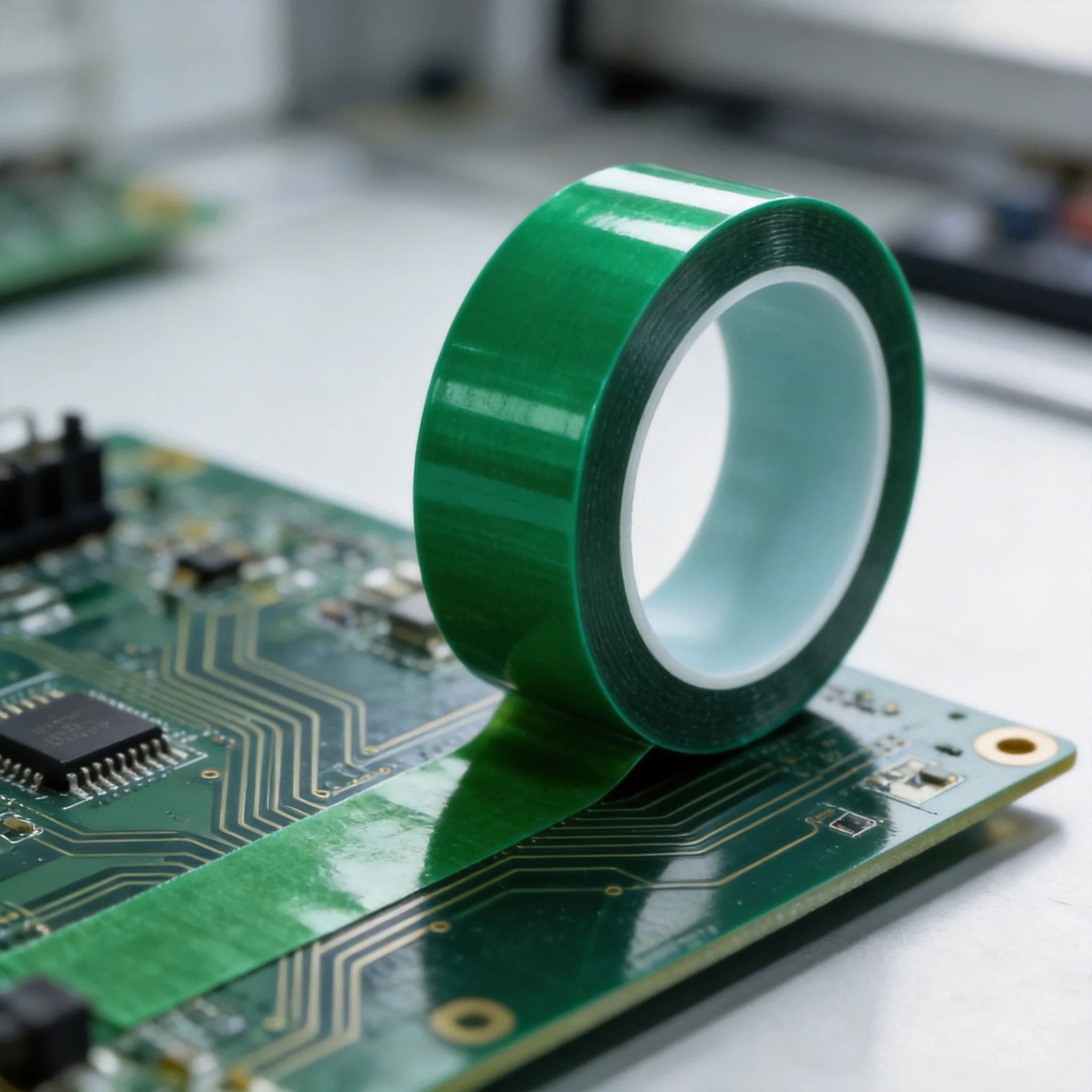 5 Rolls Green PET Film Tape 50mm x 33m Strong Adhesive High Temp Tape for Lithium Battery Pack PCB Shielding Repair