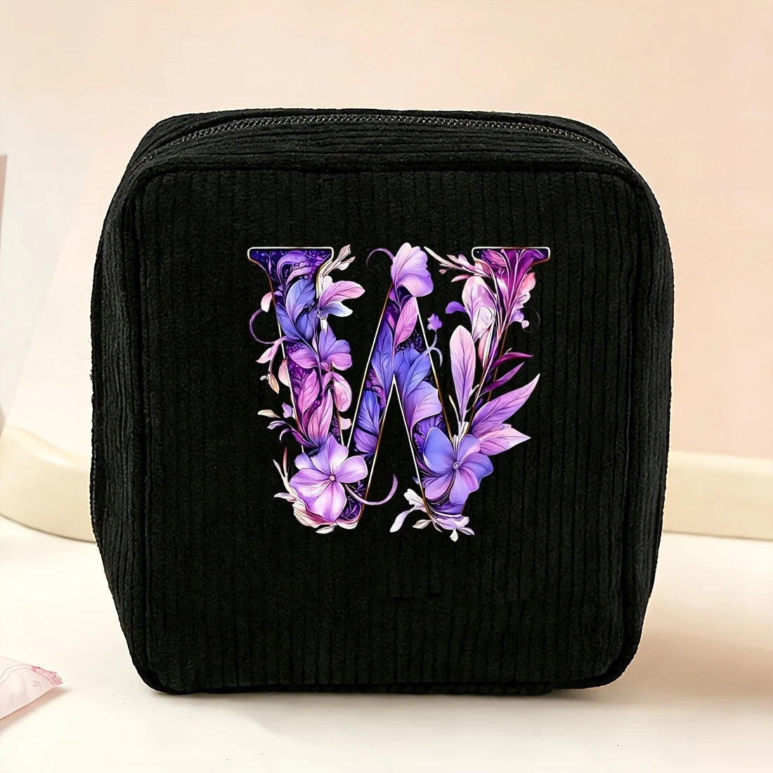 New Fashionable Purple Letter-Patterned Sanitary Napkin Storage Bag, Multifunctional Portable Travel and Daily Storage Bag, Ideal Gift Choice for Girls