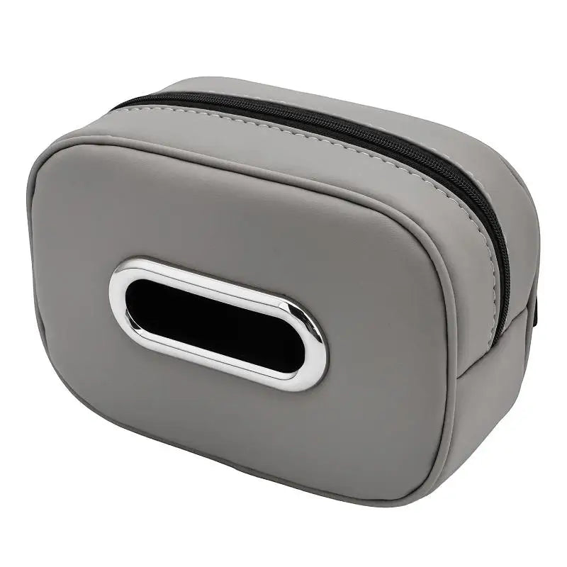 Nappa Leather Car Tissue Box Holder Sun Visor Backseat Center Console Napkin Storage Case